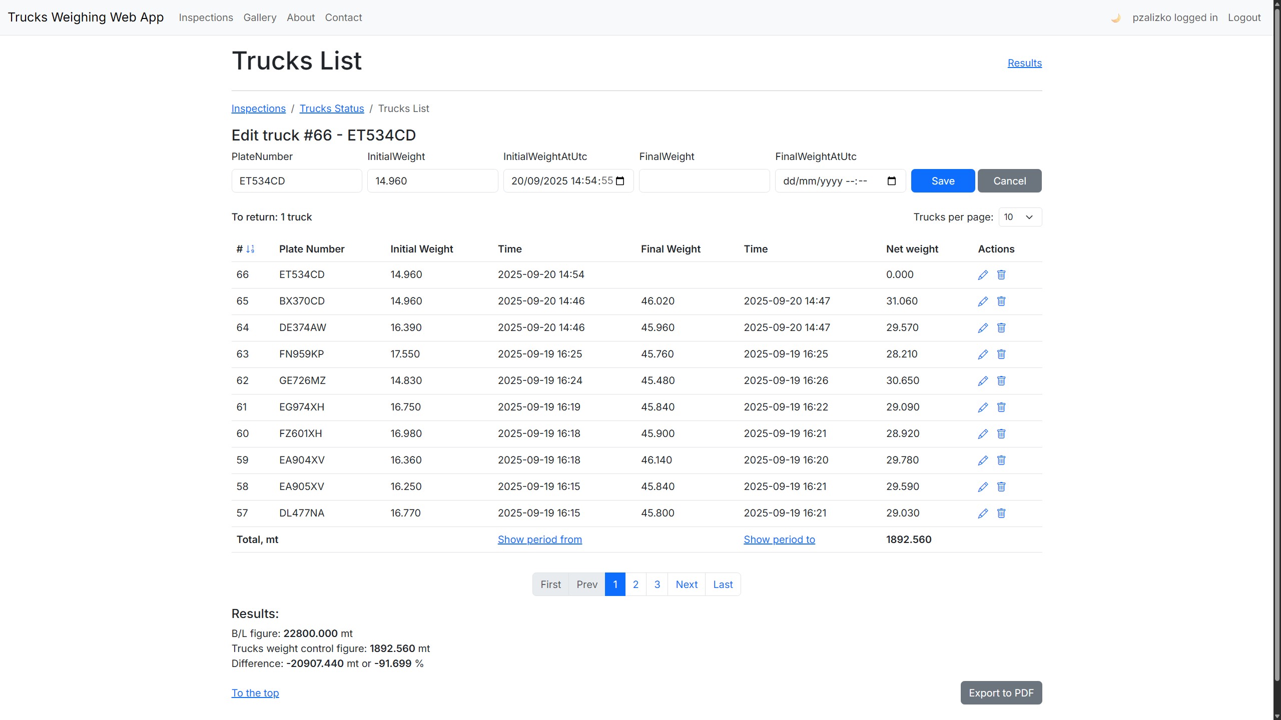 Trucks at berth under loading